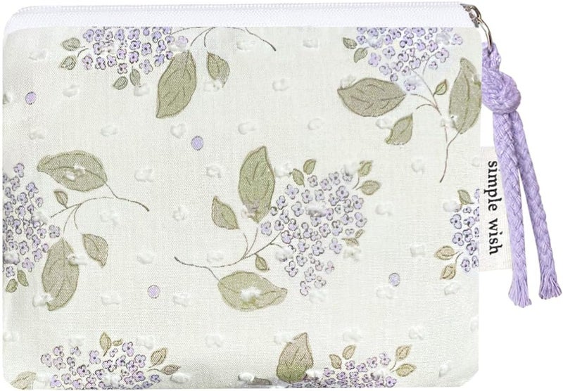 Modacarry Store Cotton Floral Small Organizer Bag Coin Pouch with Cute Prints Zipper for Women Girls (HYDRANGEA) - Image 1